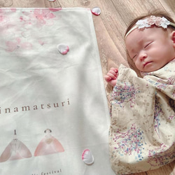桜のベビーヘアバンド ꕤ 新生児 赤ちゃん カチューシャ ヘッドバンド 髪飾り 100日 お食い初め 春 6枚目の画像