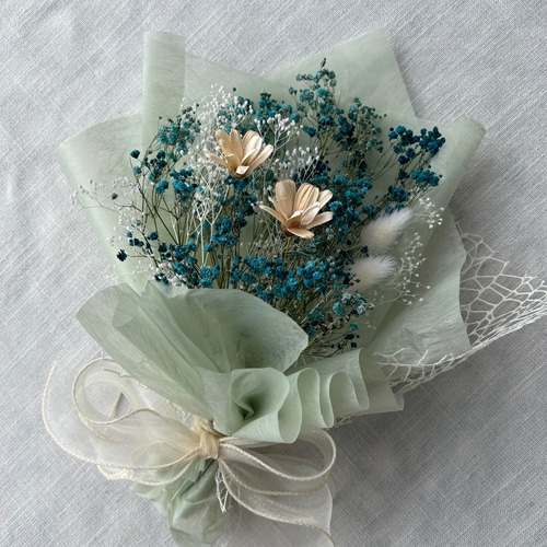 ふわふわレアカラー✨かすみ草ドライフラワーミニブーケ ドライ