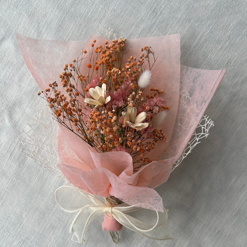 ふわふわレアカラー✨かすみ草ドライフラワーミニブーケ ドライ