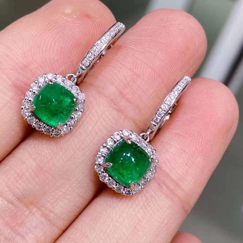 天然ダイヤモンド付きエメラルドピアスk18 ピアス（フープ