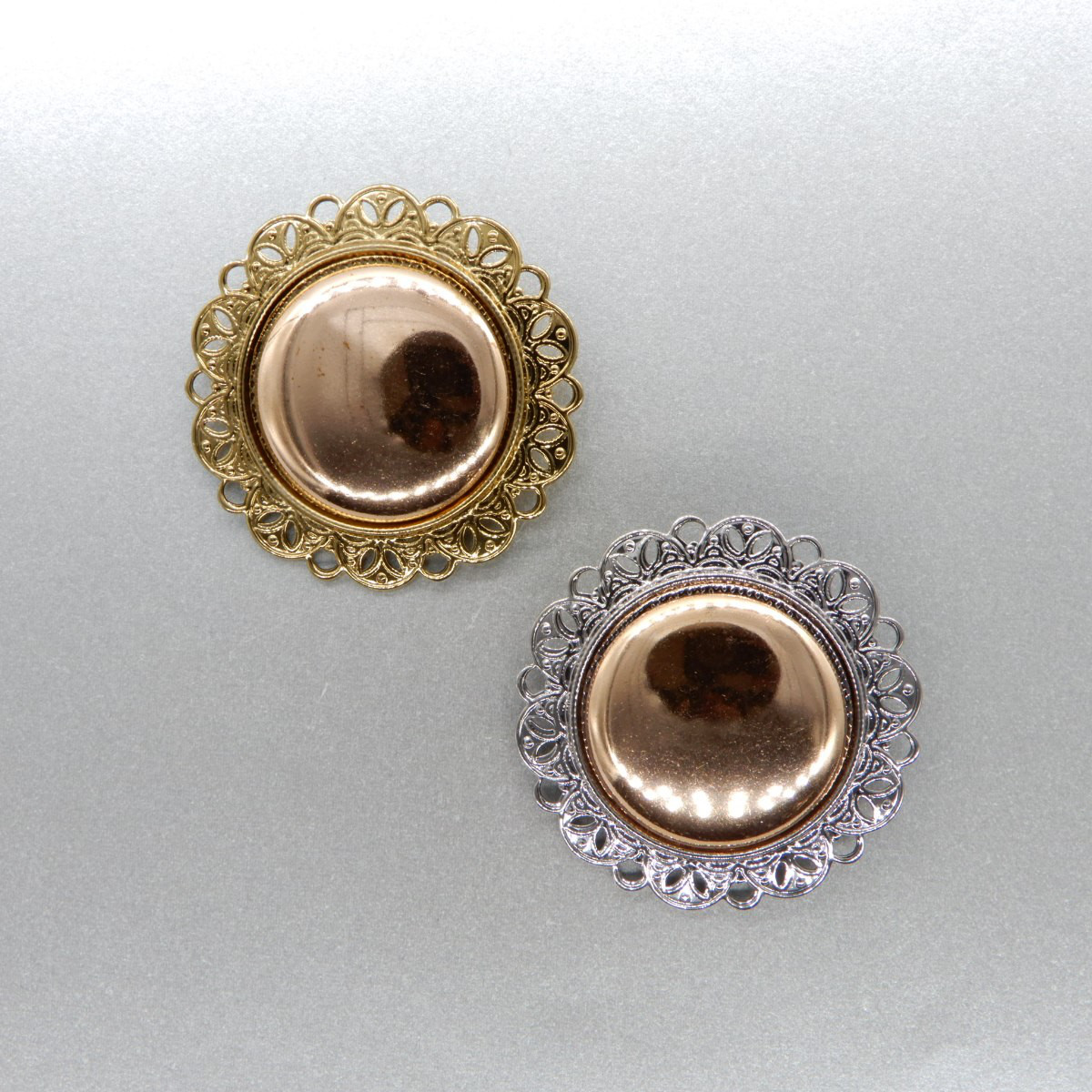 ブローチ BP1038》ブローチ台 丸 アルミ 【3ヶ入り】 金具・チェーン Sippou