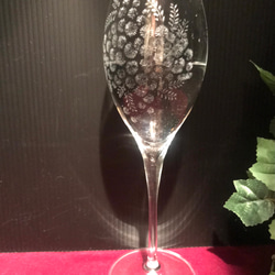 ミモザのグラス＊シャンパン・ワイン〜手彫りガラス〜 9枚目の画像