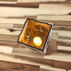木製テーブルランプ　ライトスタンド　LEDキャンドルライト付き 3枚目の画像