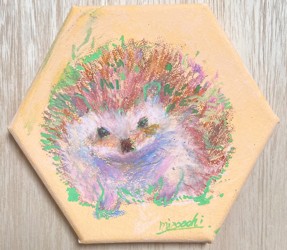 ミニ絵画『闘志』ハリネズミ キャンバス 絵画 mizoochi 通販 ミニ絵画『闘志』ハリネズミ キャンバス 絵画 mizoochi 通販