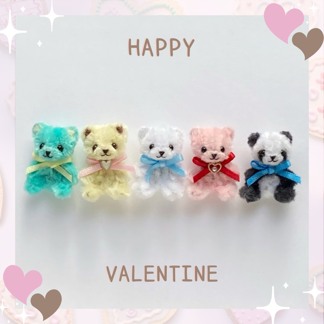 モールベア　マカロンカラーなテディベア　ハンドメイドミニチュアぬいぐるみ