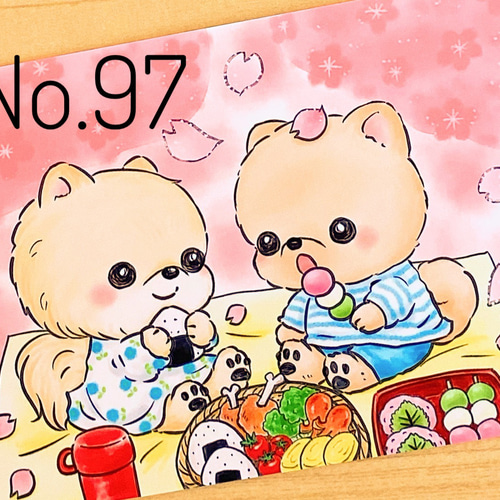 春夏秋冬ポメちゃん イラストポストカード 10枚セット