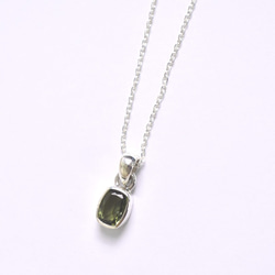 モルダバイトのシルバーネックレス　シルバー925　天然石ネックレス　宝石質　モルダバイトAAA 8枚目の画像