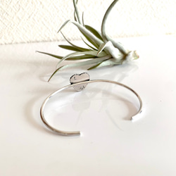 送料無料/Silver950 ロイストン•ターコイズ/シルバーバングル/ハート 6枚目の画像