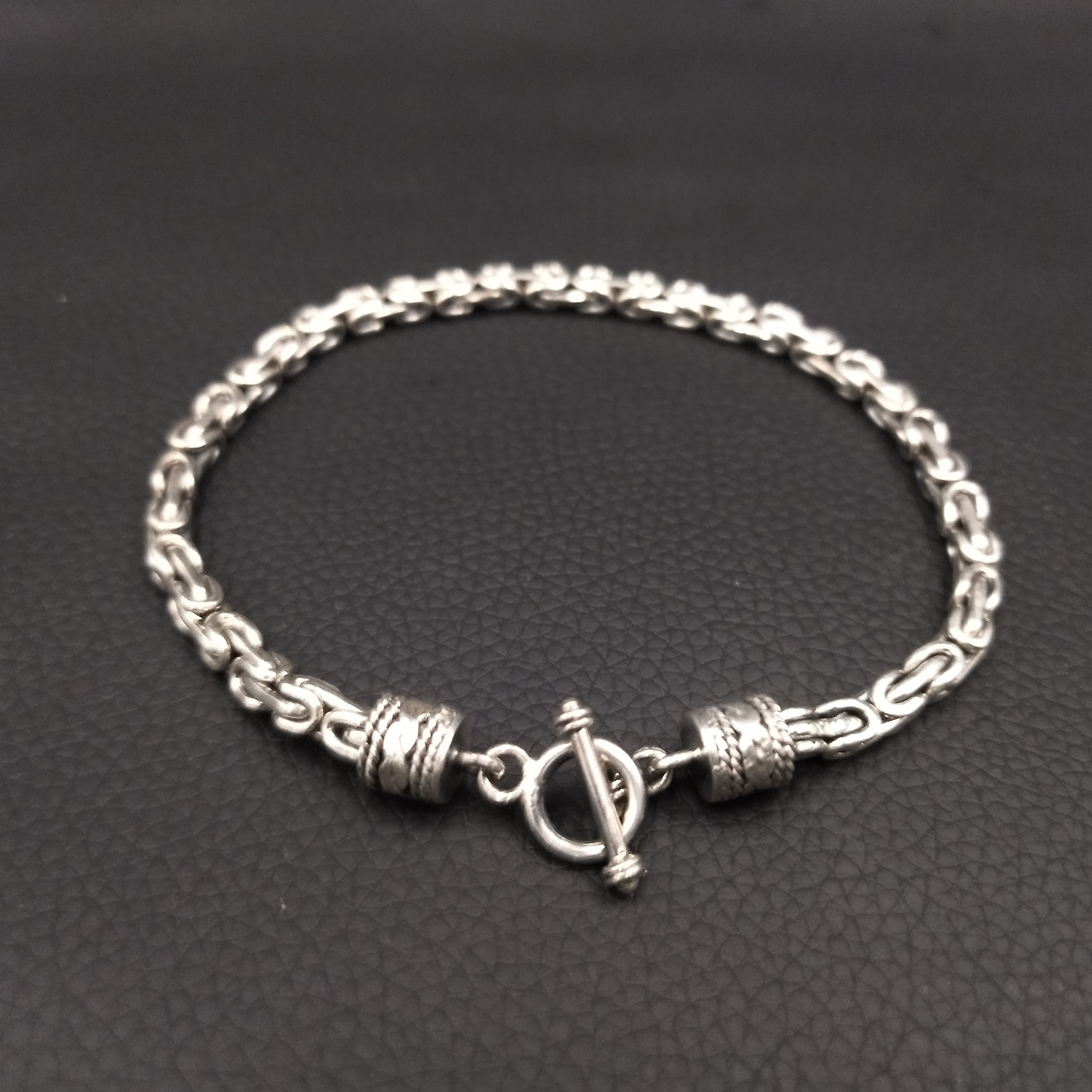 4mmダブルノット【シルバーチェーンブレスレット】