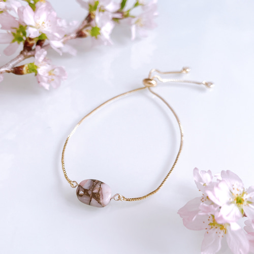 TV掲載《10月誕生石》桜色コッパーピンクオパールブレスレット