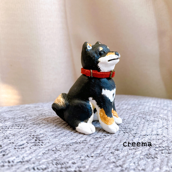 黒柴　豆柴　ミニチュア　犬　フィギュア　置物　オブジェ 3枚目の画像