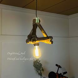 流木インテリア 木を組合わせたアンティーク調の流木シェード＆ペンダントライト 照明 LED ランプ セット 北欧 N45 5枚目の画像