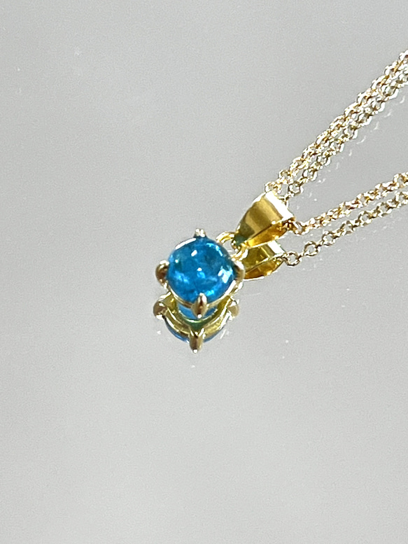 Pt900 ネオンブルーアパタイト ペンダント 5mm Pt900 ネオンブルーアパタイト ペンダント 5mm - アクセサリー