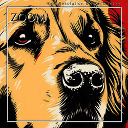 【Trinity (トリニティー)  - ゴールデンレトリバー犬 No.1】幸運 モダンアートポスター 犬の絵 犬の絵画 3枚目の画像