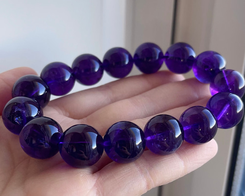天然非加熱無着色　ウルグアイ産アメジスト ブレスレット  12mm Amazon | [UNI STONE] 天然 ウルグアイアメジスト ブレスレット