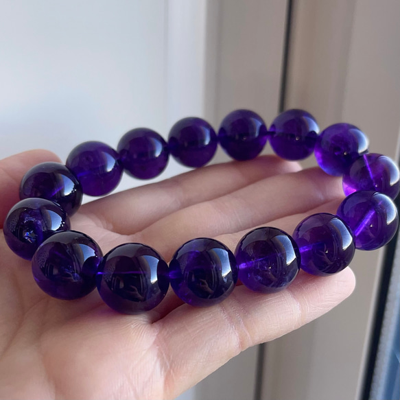 ウルグアイアメジスト ブレスレット 超高品質 ウルグアイ産 アメジスト ブレスレット φ13mm