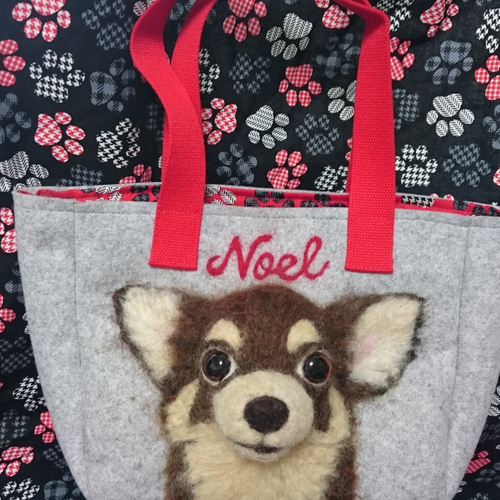 羊毛フェルト☆お散歩バッグ☆フェルトバッグ☆うちのこ☆犬☆猫