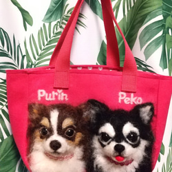 羊毛フェルト☆お散歩バッグ☆フェルトバッグ☆うちのこ☆犬☆猫