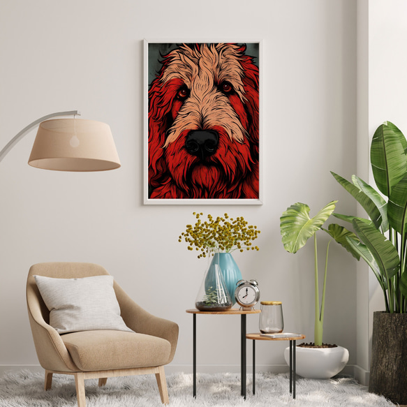 【Trinity (トリニティー)  - ゴールデンドゥードル犬 No.1】幸運 モダンアートポスター 犬の絵 犬の絵画 7枚目の画像