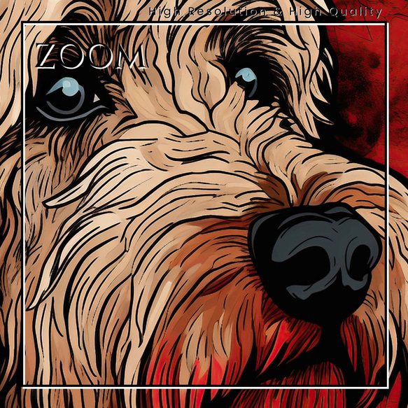【Trinity (トリニティー)  - ゴールデンドゥードル犬 No.2】幸運 モダンアートポスター 犬の絵 犬の絵画 3枚目の画像