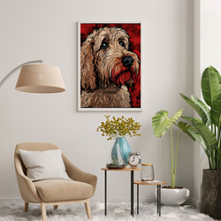 【Trinity (トリニティー)  - ゴールデンドゥードル犬 No.2】幸運 モダンアートポスター 犬の絵 犬の絵画 7枚目の画像