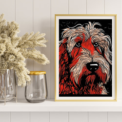 【Trinity (トリニティー)  - ゴールデンドゥードル犬 No.3】幸運 モダンアートポスター 犬の絵 犬の絵画 8枚目の画像