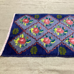 手織りトルコ絨毯 65x45cm ヴィンテージラグ 2枚目の画像