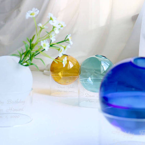 名入れ】バルーンのようなコロンと可愛いフラワーベースバルーン