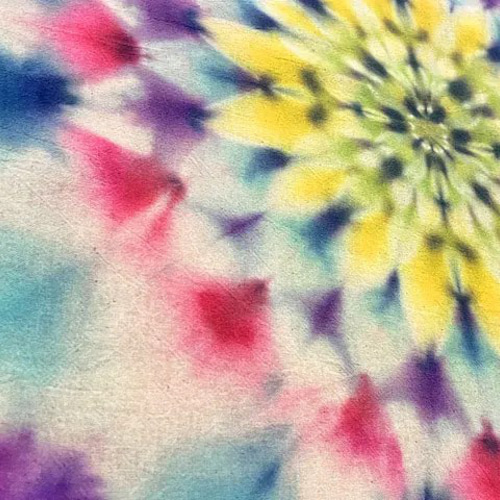 タイダイ染め 長袖ワンピース 優しいブラウンのムラ染めに淡く幻想的な 