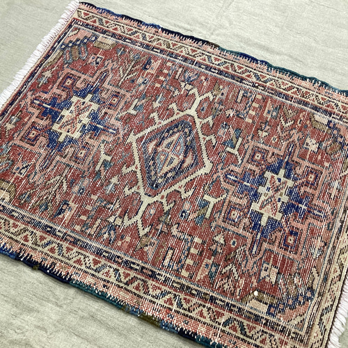 手織りアゼルバイジャン絨毯 76x62cm ヴィンテージラグ 手織りアゼルバイジャン絨毯 76x62cm ヴィンテージラグ
