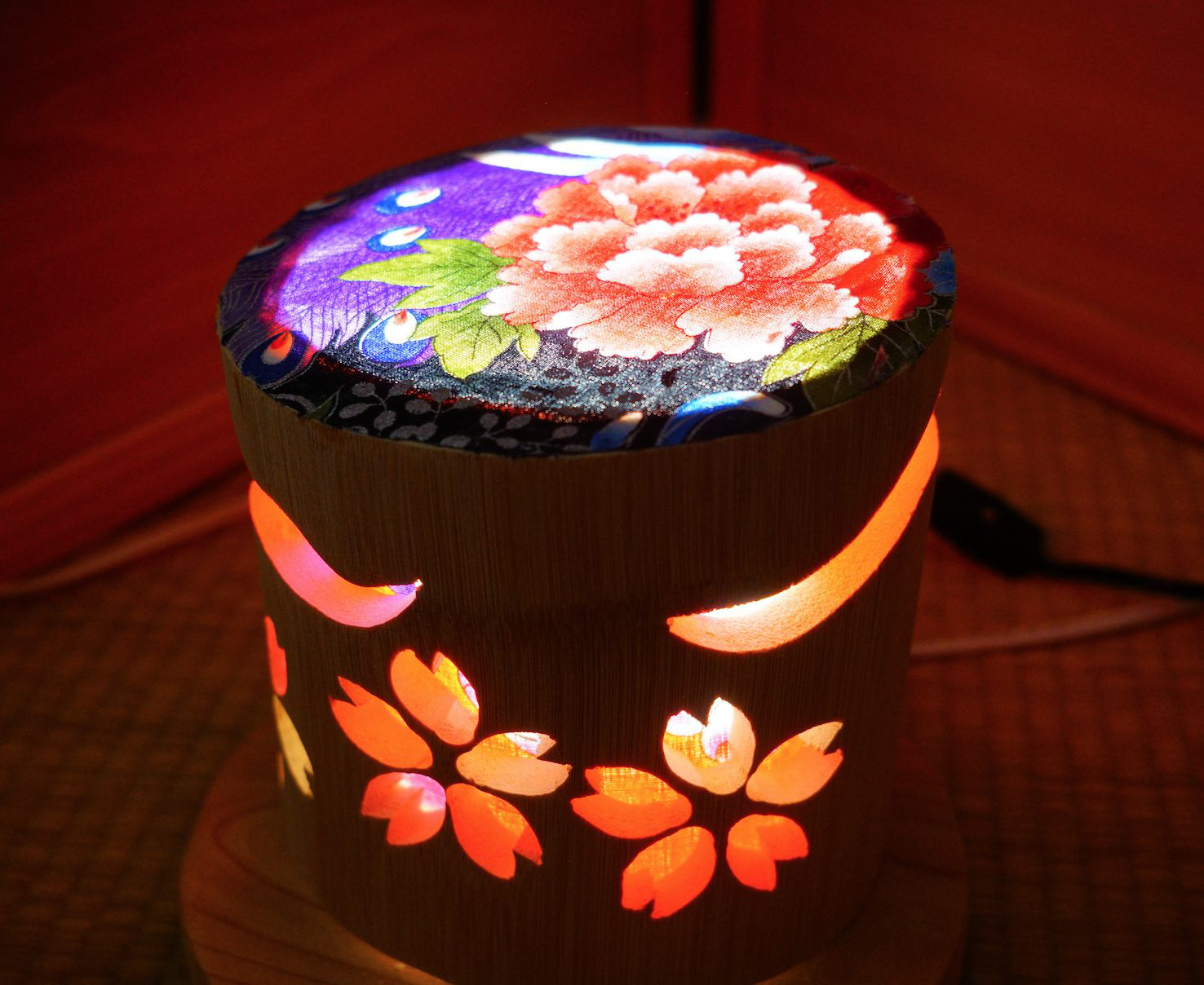 両面彫★竹灯り・竹あかり・竹灯籠　～～ 癒しの灯り　華衣ライン★花盆★～～