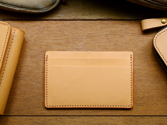 Leather Card Case ( Custom Name ) - Classic Tan 7枚目の画像