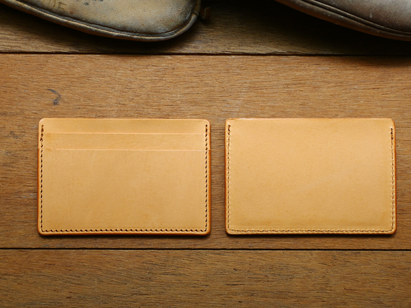 Leather Card Case ( Custom Name ) - Classic Tan 5枚目の画像