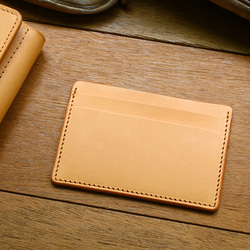 Leather Card Case ( Custom Name ) - Classic Tan 1枚目の画像