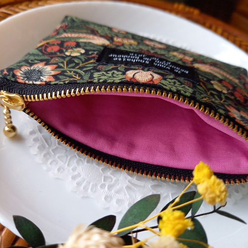 ウィリアムモリス いちご泥棒柄 ポケットティッシュポーチ 小物入れ