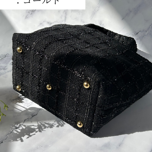 特集掲載】マチ広め❤️ 黒 チェック トートバッグ 通勤・新生活