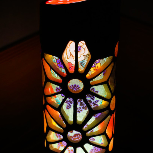 両面彫☆竹灯り・竹あかり・竹灯籠～～ 癒しの灯り華衣ライン☆花華枠