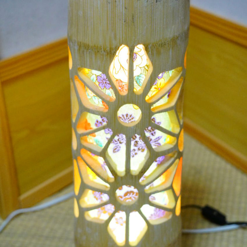 両面彫☆竹灯り・竹あかり・竹灯籠 ～～ 癒しの灯り 華衣ライン☆花華