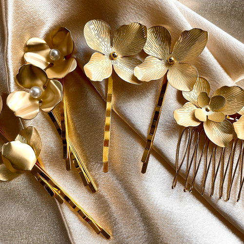 コーム＋ヘアピン6本セット 結婚式 花嫁 ブライダル ヘアアクセサリー  
