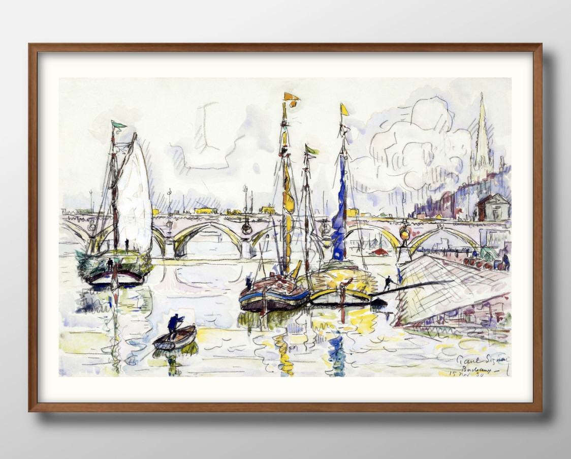 ポール・シニャック、オンフルールの港口、希少な画集より ポール・シニャック、オンフルールの港口、希少な画集より