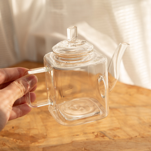 しかくいガラスポット Cubic glass pot 小さめ 約300mL ポット・急須