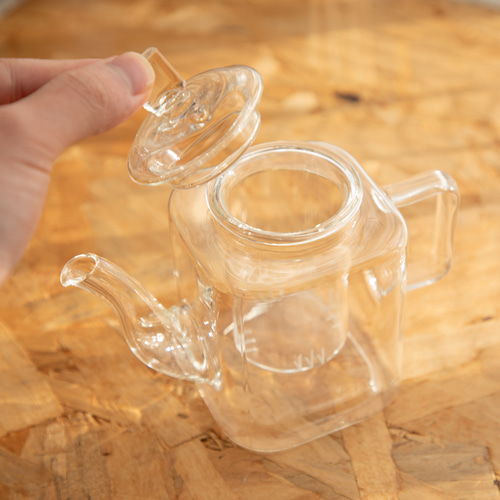 しかくいガラスポット Cubic glass pot 小さめ 約300mL ポット