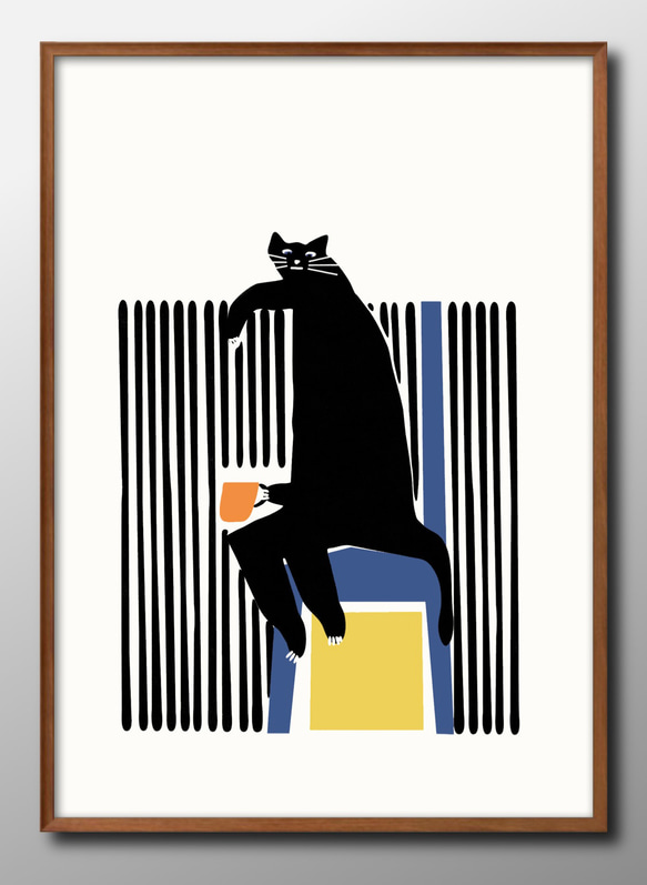 数量限定！在庫処分セール 売り切れ御免 11805□アートポスター 絵画 A3サイズ『バーに猫 ネコ』イラスト 絵画