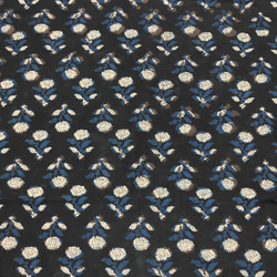 【50cm單位】黑藍白花Bagloo染色印度手工版畫布料棉質 第4張的照片