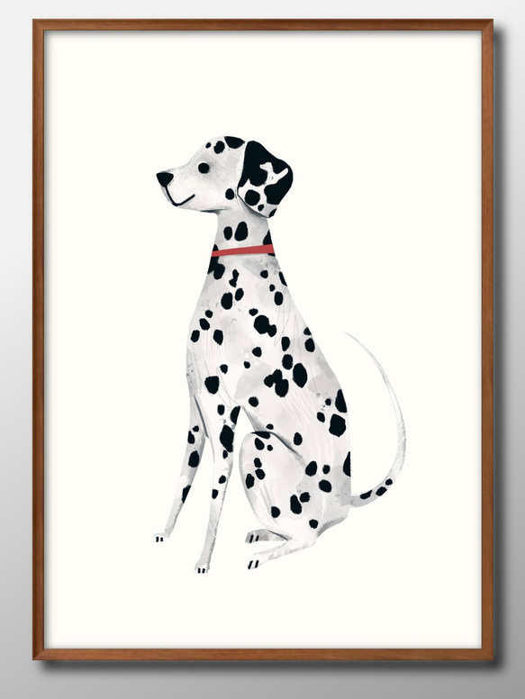 原画　模様　A3サイズ 11348□アートポスター 絵画 A3サイズ『ダルメシアン 犬