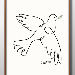 11315■アートポスター　絵画　A3サイズ『平和の鳩』イラスト　デザイン　上級マット紙　北欧 1枚目の画像