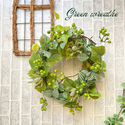 【おまとめ】リース☘Greenと木の実 木の実とグリーンの爽やかリース 葉っぱ グリーン 木の実 枝もの