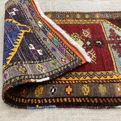 手織りトルコ絨毯 88x51cm ヴィンテージラグ 6枚目の画像