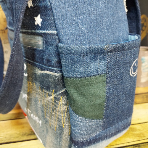 デニムバック No.490 レース編み デニムリメイク リメイクバック