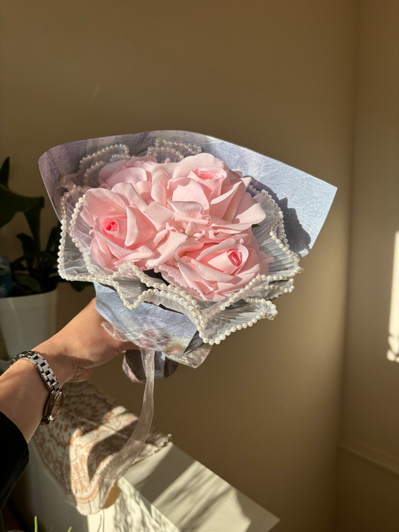 即日対応可能　Bouquet de Roses バラの花束　01 PINK韓国風　記念日／結婚式／誕生 2枚目の画像